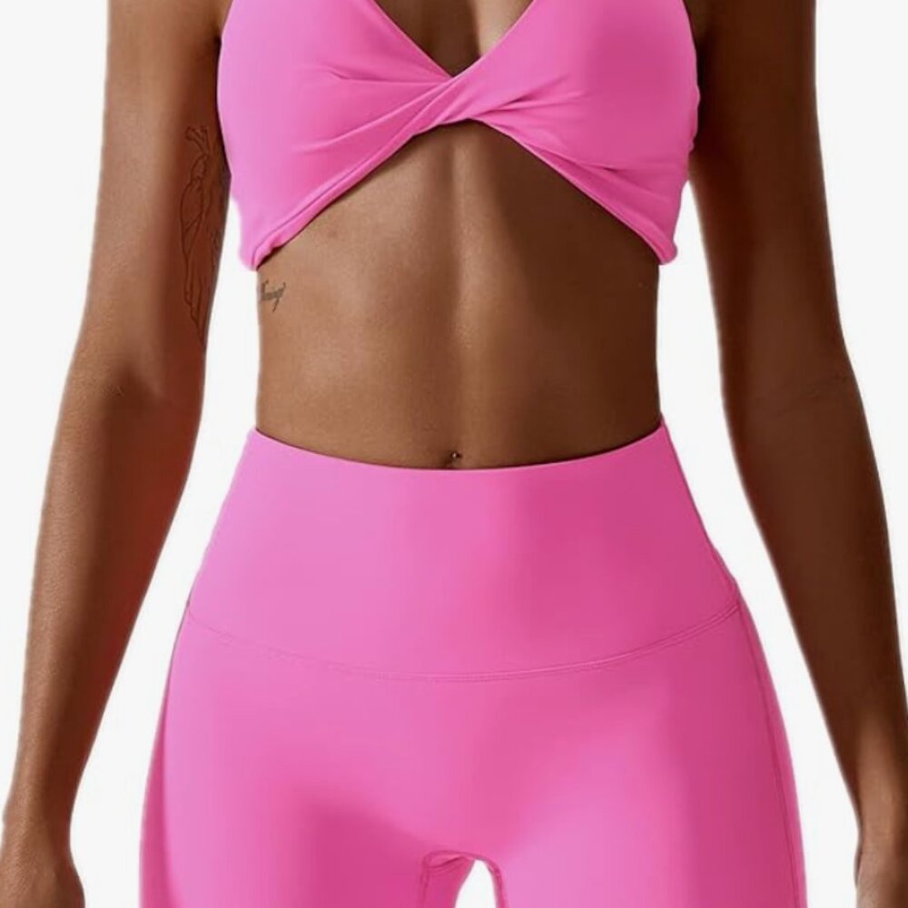 Pink Workout Set with Twist Top